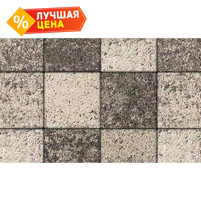 Плитка тротуарная Квадрат (ЛА-Линия) Б.1.К.6 Листопад гладкий Антрацит 300x300x60 мм